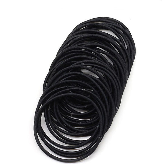 30, 60, 100, 120 Pcs Black Elastic Hair Bands Ponytail Holder Head Rope Ties Hats Ha
