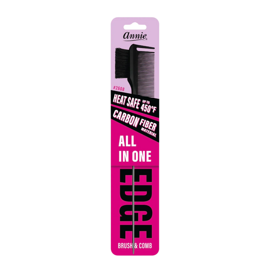 Annie All In One Carbon Edge Brush & Comb, 1 Count, Black